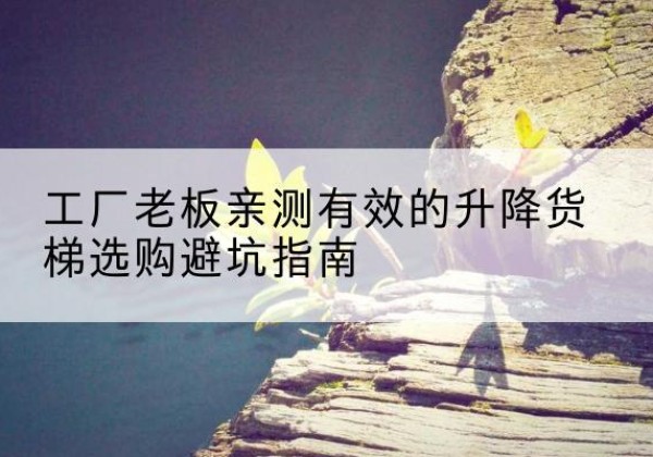 龙川升降货梯怎么选-工厂老板亲测有效的升降货梯选购避坑指南